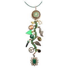 Clarissa Bronfman Diamond Emerald Malachite Wherever You May Go Symbol Tree Neck