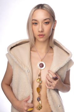 CLARISSA BRONFMAN Diamant-Gold Peridot-Quarz Azaelia Jardin Symbol Baum Halskette