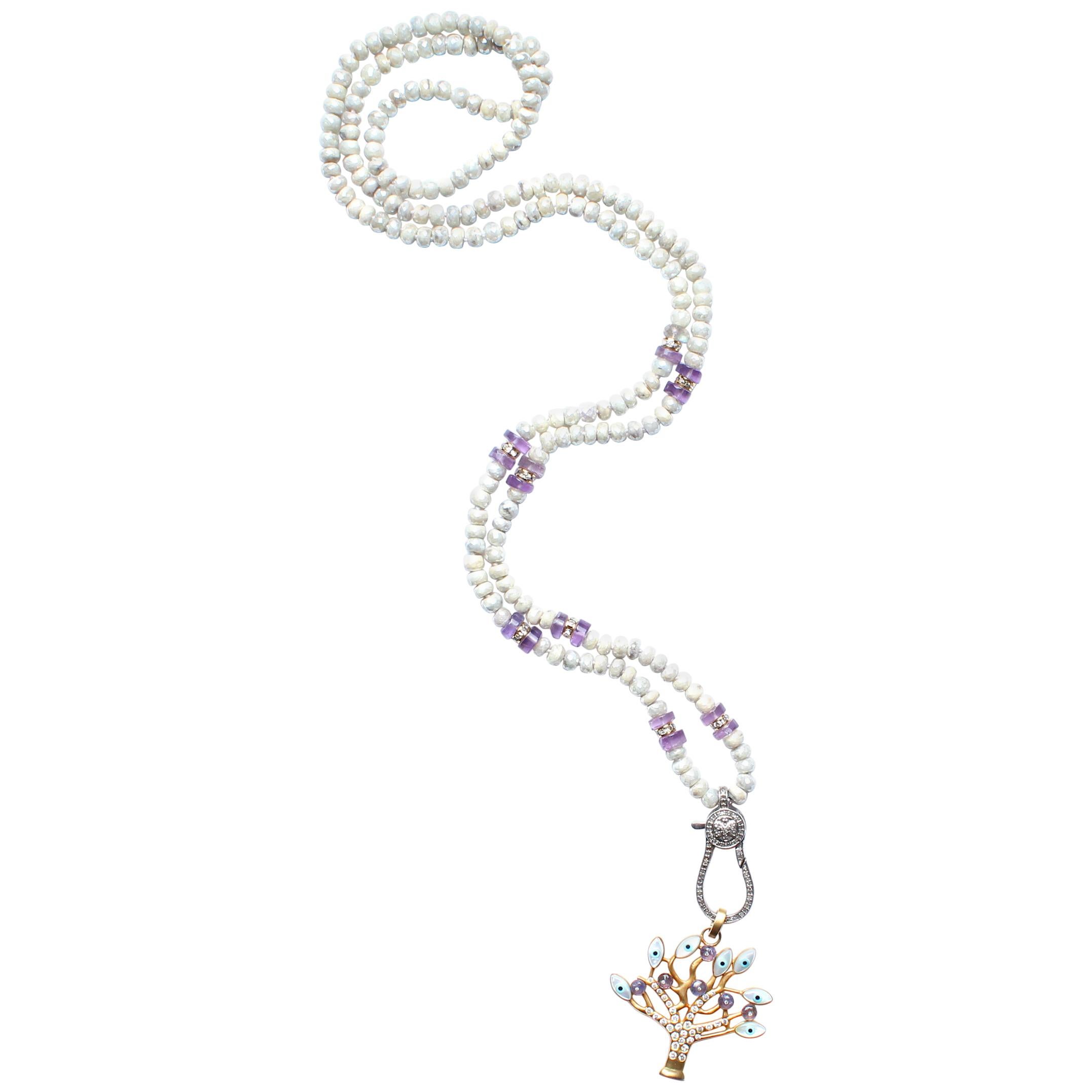 Clarissa Bronfman Collar Árbol de la Vida de diamantes, plata, esmalte y oro de 14 quilates