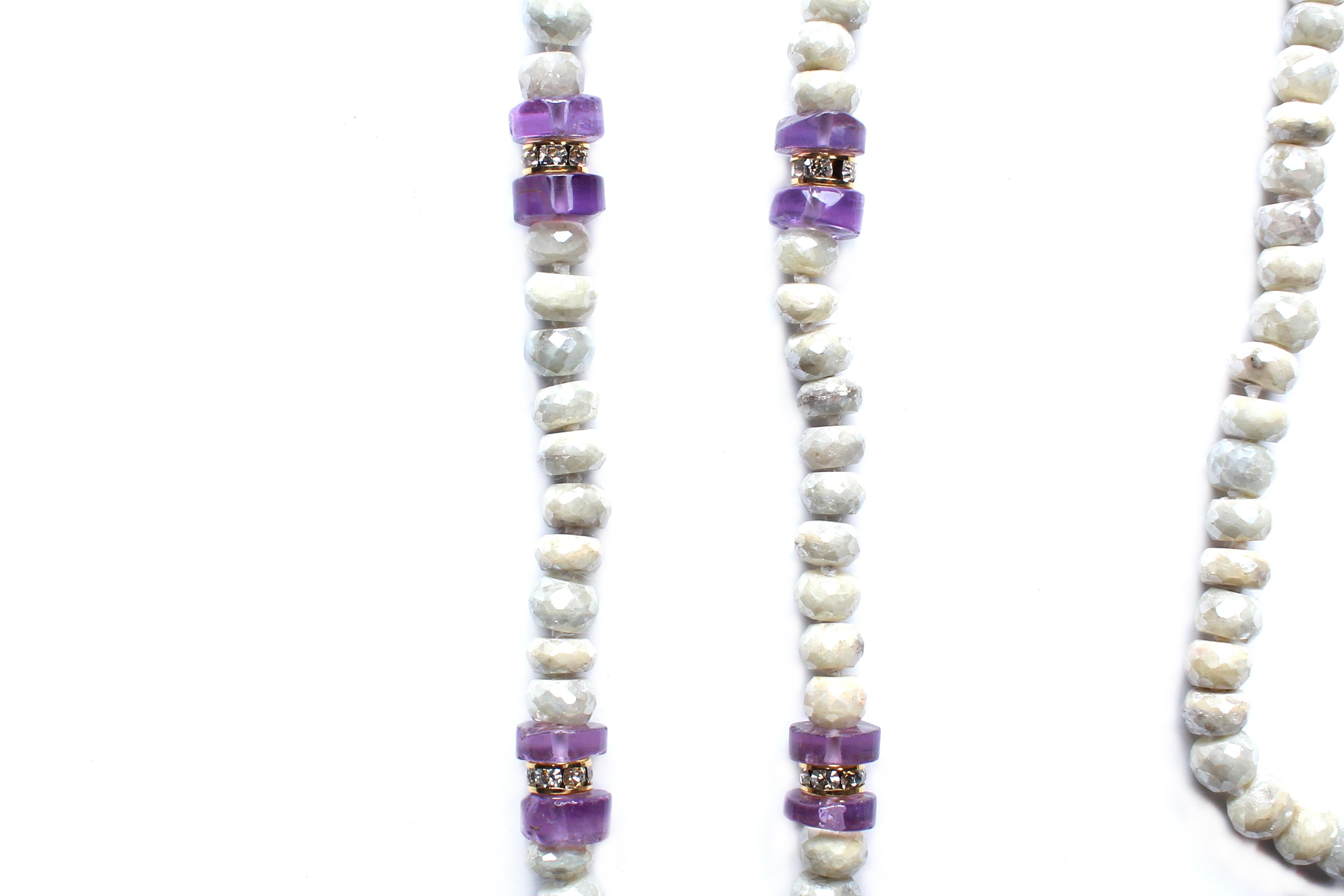 Collar de cuentas de nácar blanco de 36
