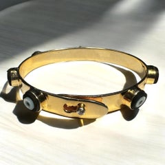 Clarissa Bronfman 'Dino' Mal de Ojo Pulsera de plata de 14 quilates de oro con ébano y diamantes