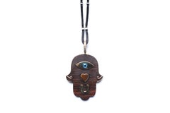 Clarissa Bronfman Ebony and 14k Gold 'Hamsa Hand' Eye Love U Pendant