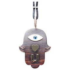 Clarissa Bronfman Ebony and 14k Gold 'Hamsa Hand' Eye Love U Pendant