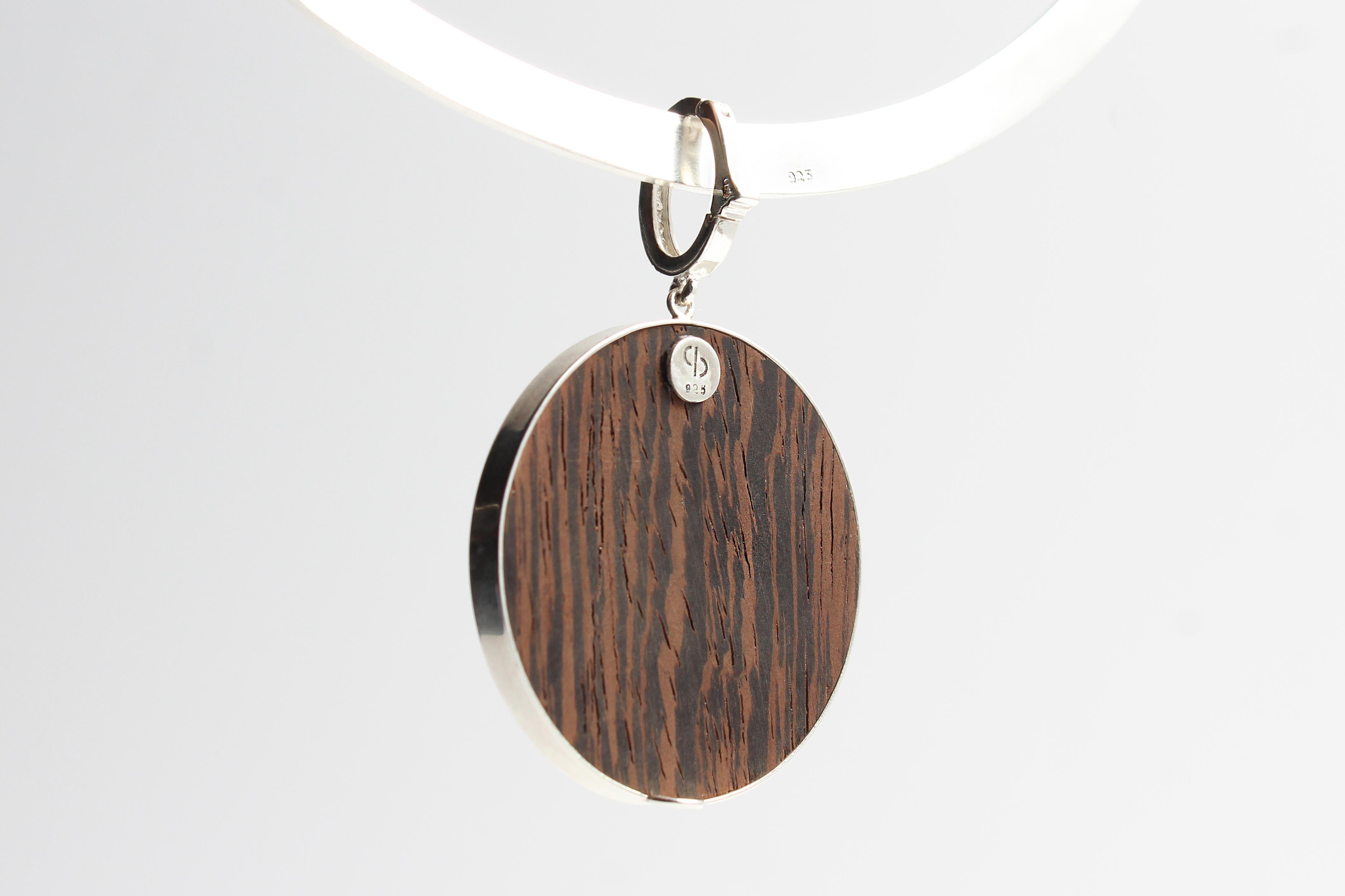 CLARISSA BRONFMAN Ebony Silver Saint Pendant & Black Silver 