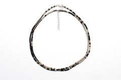 CLARISSA BRONFMAN Pendentif Saint en argent ébène et collier "Alonso" en argent noir