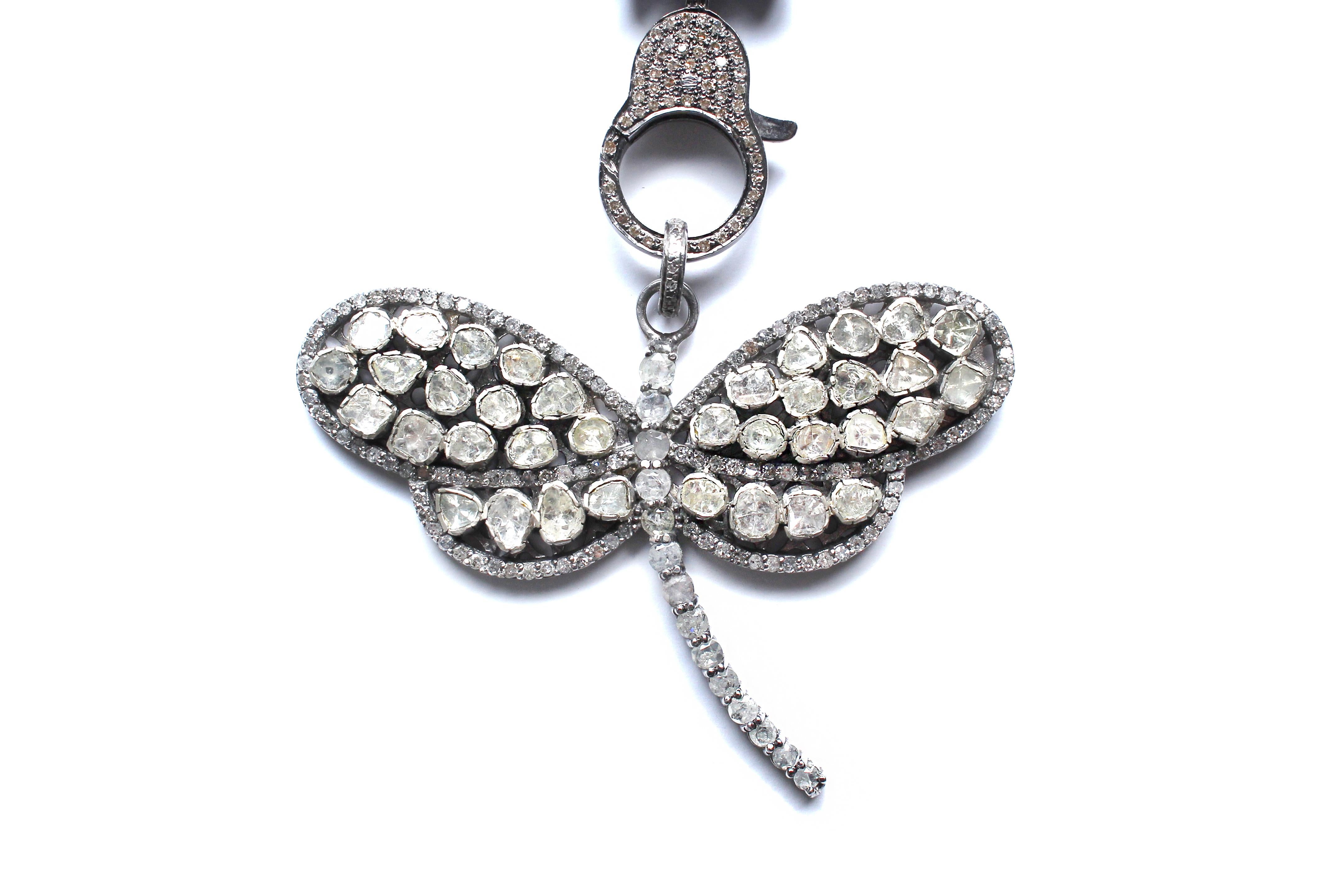 Contemporary Clarissa Bronfman Fine Cut Tanzanite, Sapphire, Diamond Firefly Beaded Necklace