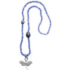 Clarissa Bronfman Fine Cut Tanzanite, Sapphire, Diamond Firefly Beaded Necklace