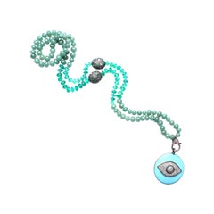 Clarissa Bronfman Green Onyx Beaded Necklace with Diamond, Emerald, Enamel
