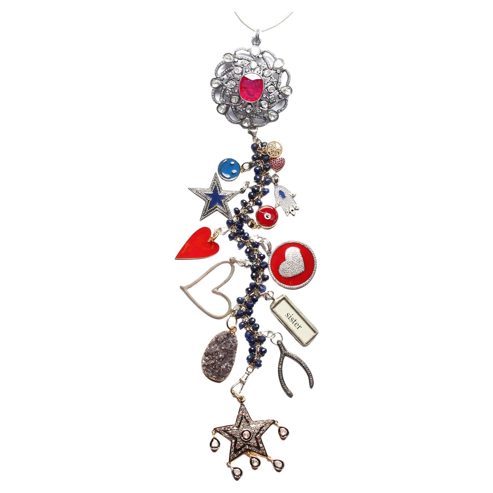 Clarissa Bronfman, collier «tsy » en forme d'arbre en or, diamant, rubis et tourmaline