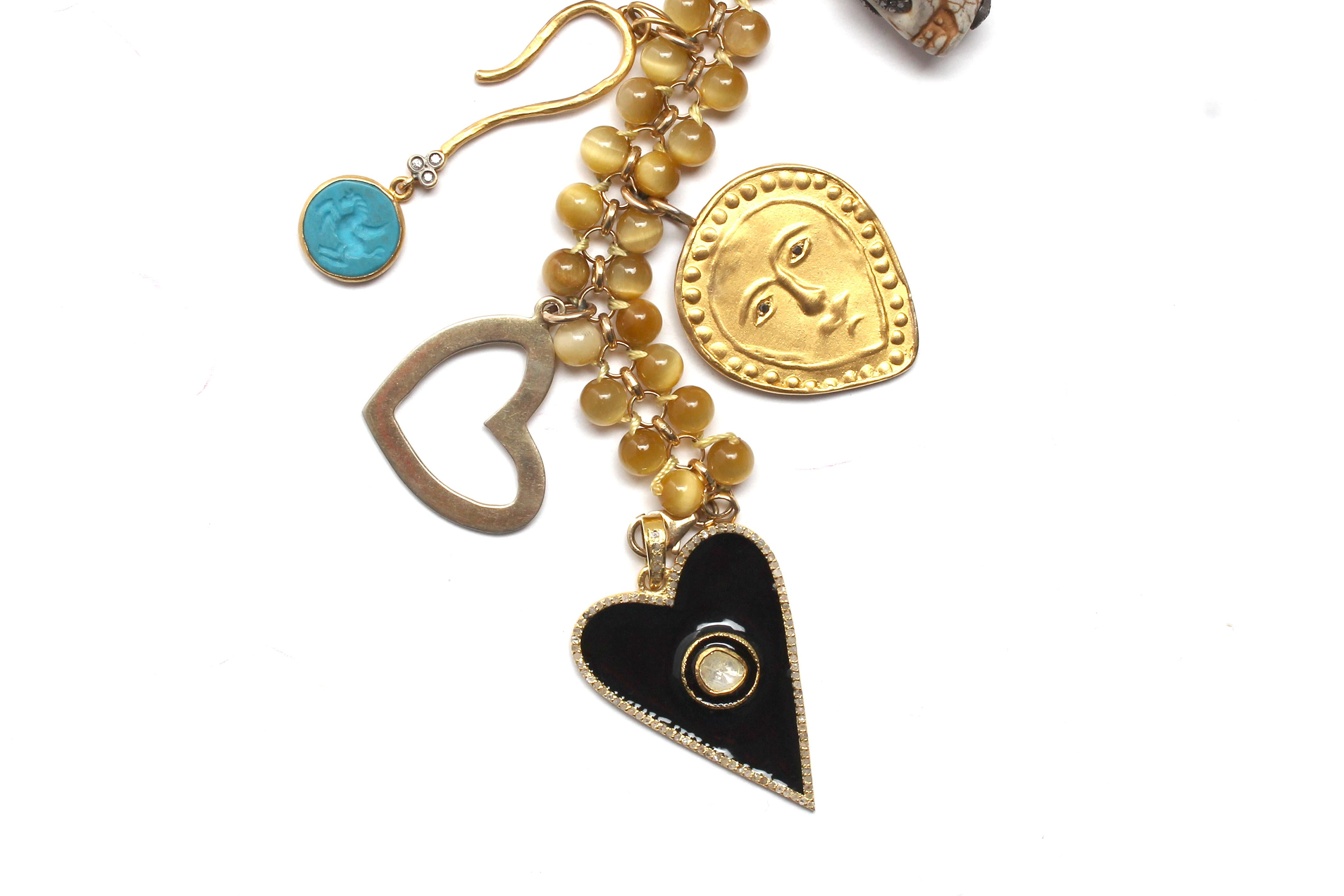 CLARISSA BRONFMAN „Hand Of The Beholder“ Halskette mit Baumsymbol aus Ebenholz, Gold und Diamanten im Angebot 2