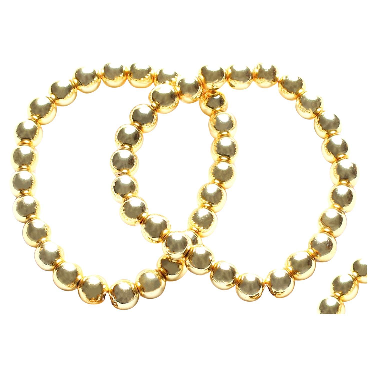 CLARISSA BRONFMAN Hematite 14k gold plated beaded bracelet en venta