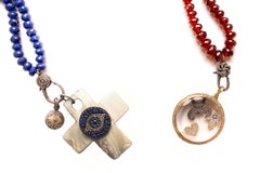 Clarissa Bronfman Lapis, Diamond, Mother-of-Pearl, Sapphire Beaded Necklace