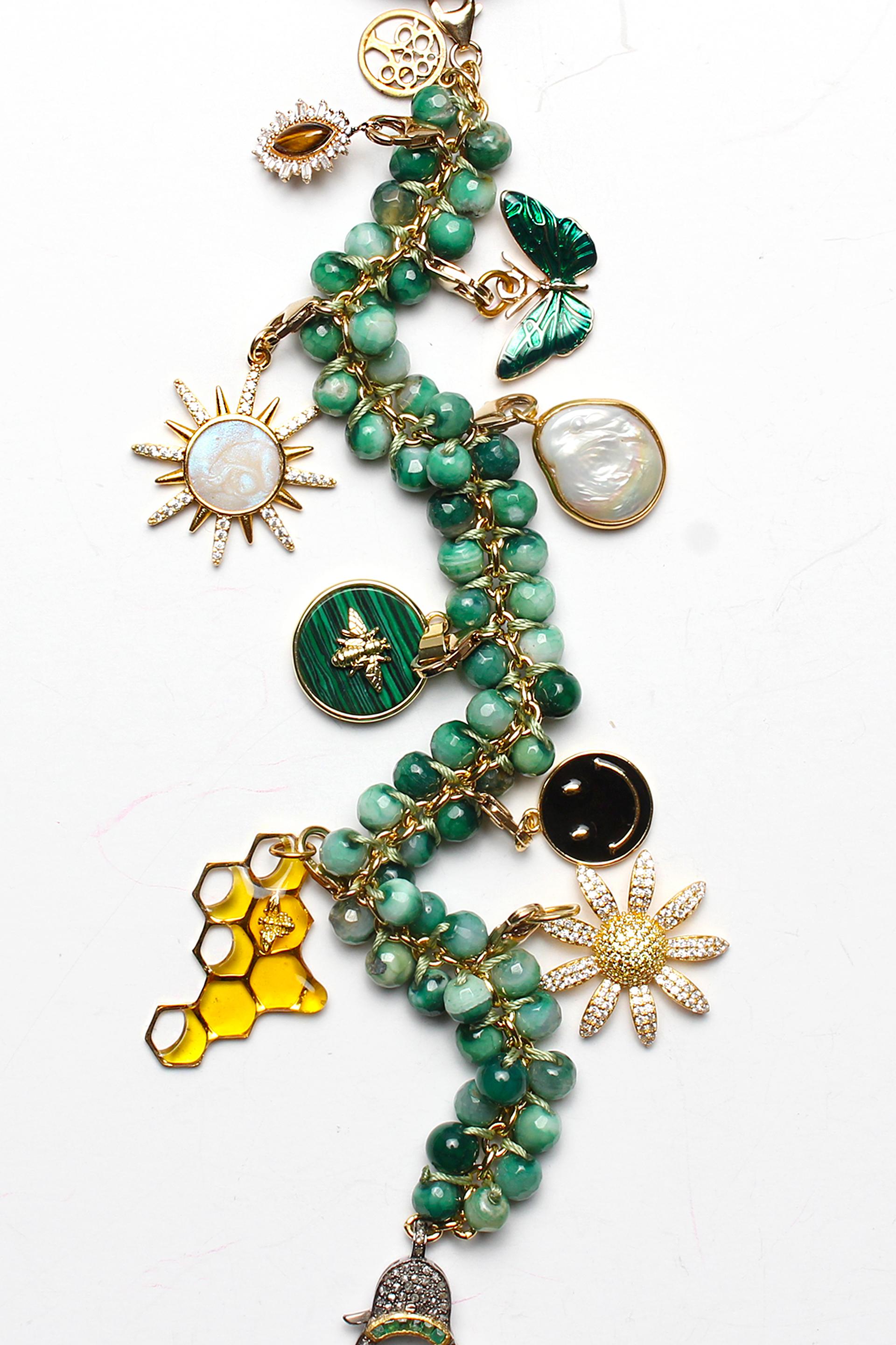 Clarissa Bronfman, collier arbre « Metamorphosis » en or 14 carats, diamants et perles en vente 1