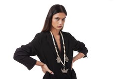 Clarissa Bronfman Moonstone Rose Cut Diamond Ruby Cardinal Pendant Necklace