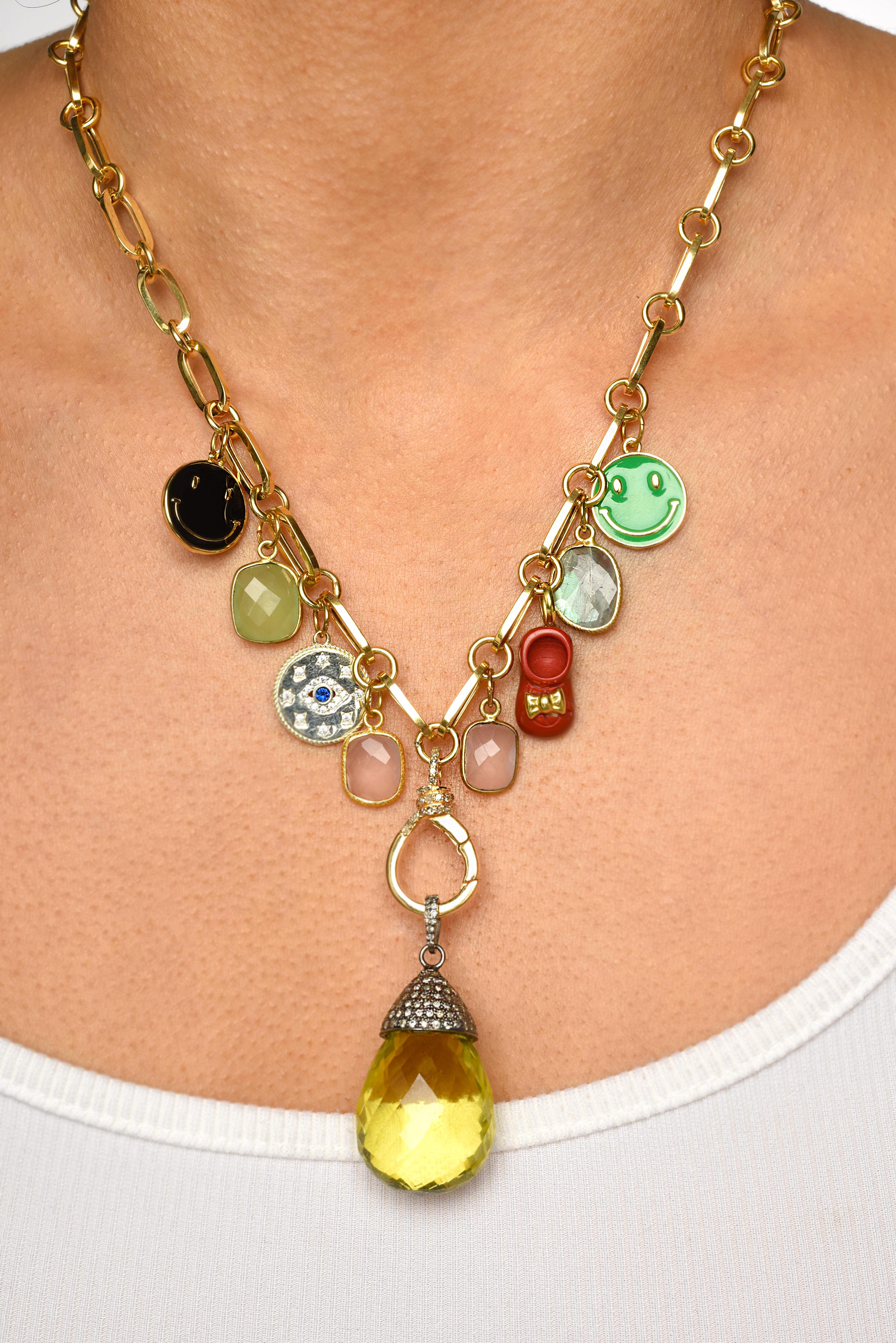 paper clip charm necklace