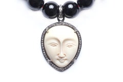 Clarissa Bronfman Onyx, Diamond, Bone Beaded Bracelet