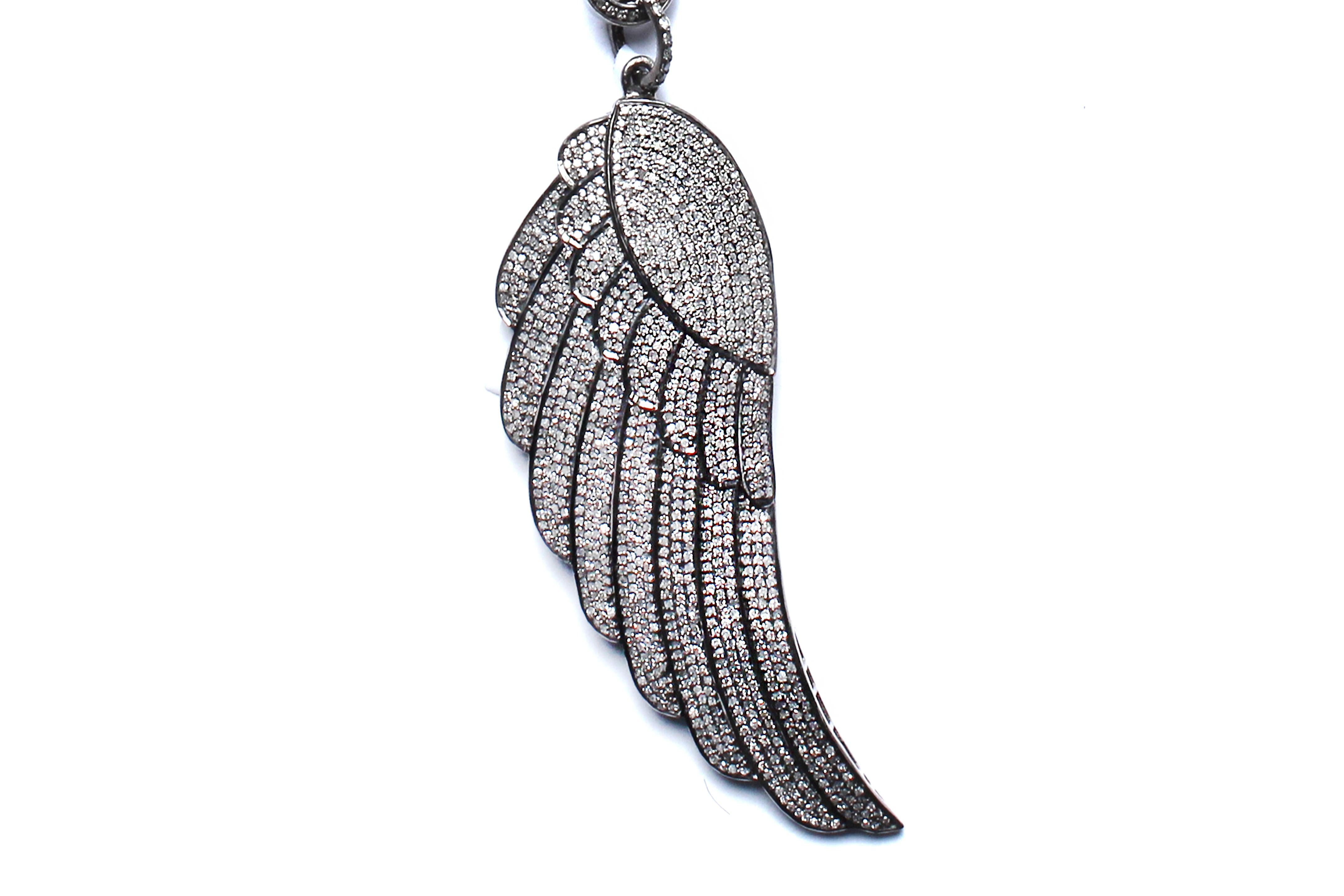 diamond angel wing necklace