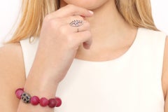 Clarissa Bronfman Pink Agate, Diamond and Sapphire Beaded Bracelet