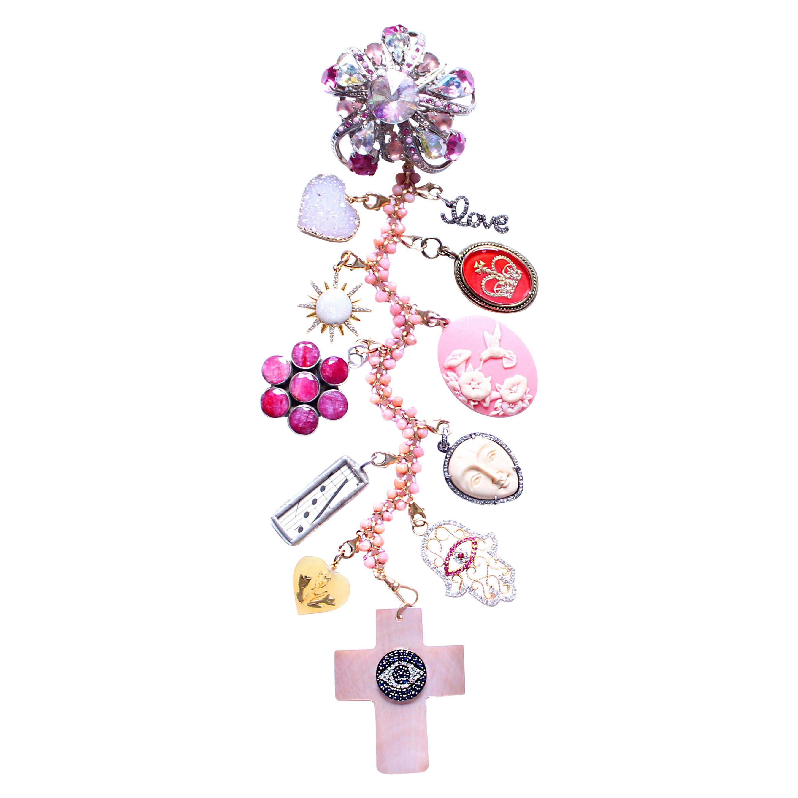 Clarissa Bronfman "Pink Martini" Symbol Tree Necklace
