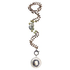 CLARISSA BRONFMAN Quartz Topaz Diamond Rosary & Pearl Diamond Sapphire Pendant