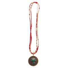 Clarissa Bronfman Red Gold Alonso Necklace Gold Multi Stone Malachite Necklace 