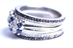 Clarissa Bronfman Sapphire White and Black 5 Tier Diamond Ring
