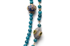 CLARISSA BRONFMAN Set of 2 Apatite Diamond Peridot Necklaces & Capri Pendant