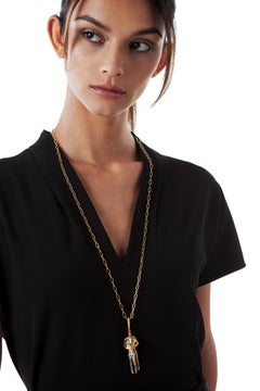 Clarissa Bronfman Signature 'Couples' Embrace'  Gold & Silver Diamond Pendant