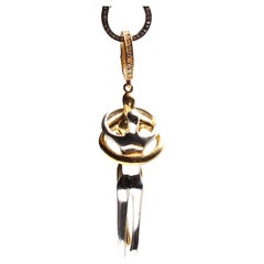 Clarissa Bronfman Signature 'Couples' Embrace'  Gold & Silver Diamond Pendant