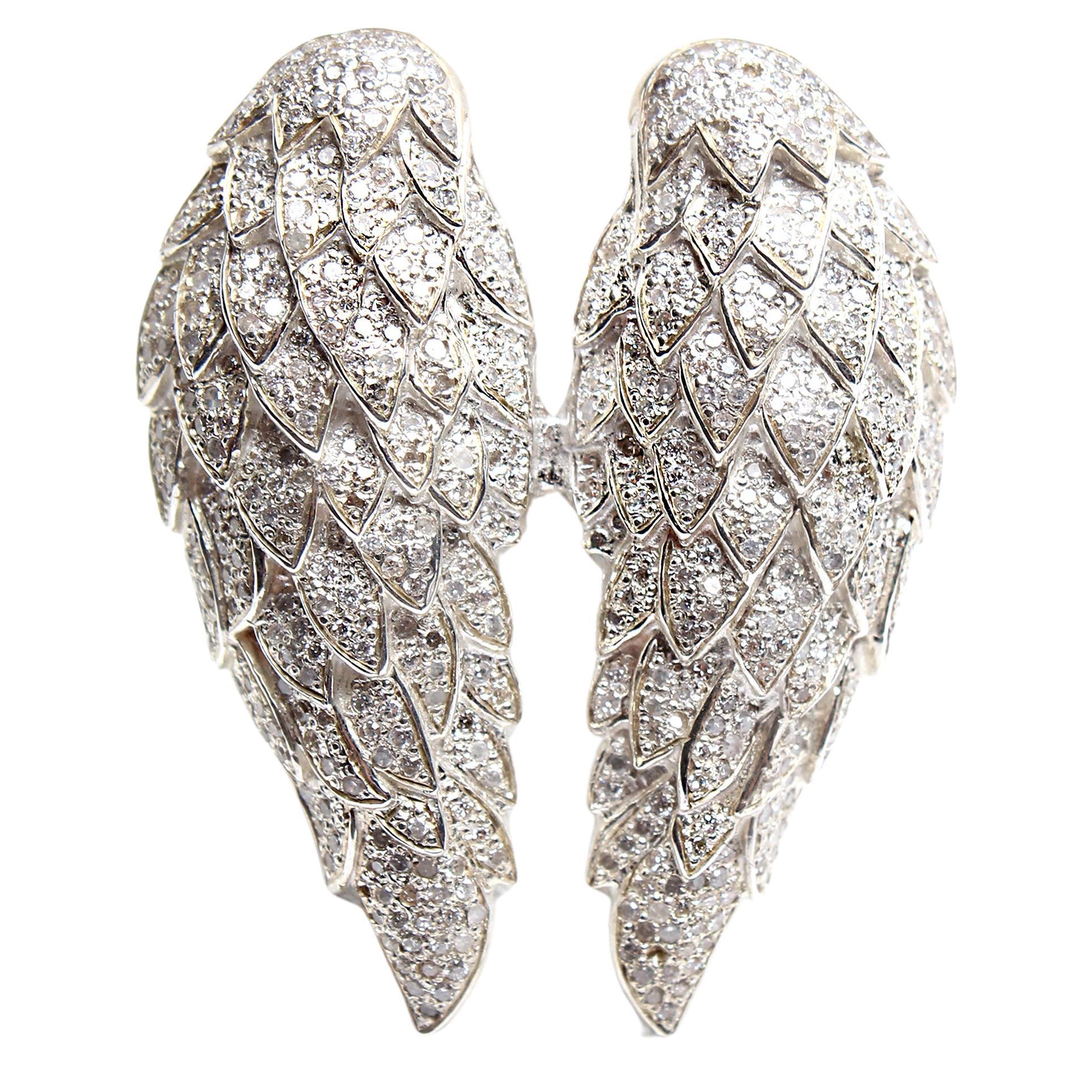 Clarissa Bronfman Signature Diamond Angel Wing Ring For Sale