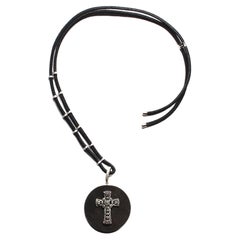 Clarissa Bronfman Signature Diamond Suede Cord & Ebony Diamond Cross Pendant