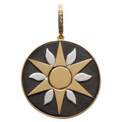 CLARISSA BRONFMAN Signatur Ebenholz-Diamant-Anhänger mit zweifarbigem Sonnenstern-Anhänger