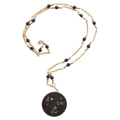 CLARISSA BRONFMAN Signature F*ck It Ebony Gold Pendant & Ebony Caracas Necklace