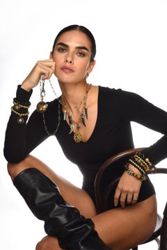 CLARISSA BRONFMAN Signature Horn Charm Paper Clip Gold Necklace & Buddha Pendant
