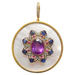 Clarissa Bronfman - Ciondolo Madreperla Ametista Zaffiro Diamante Rubino