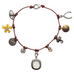 Clarissa Bronfman Signature MultiCharm Leather Necklace & Diamond Shaker Pendant