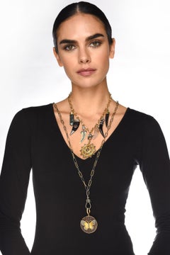Clarissa Bronfman Signature Saint Ebony Silver Diamond Pendant