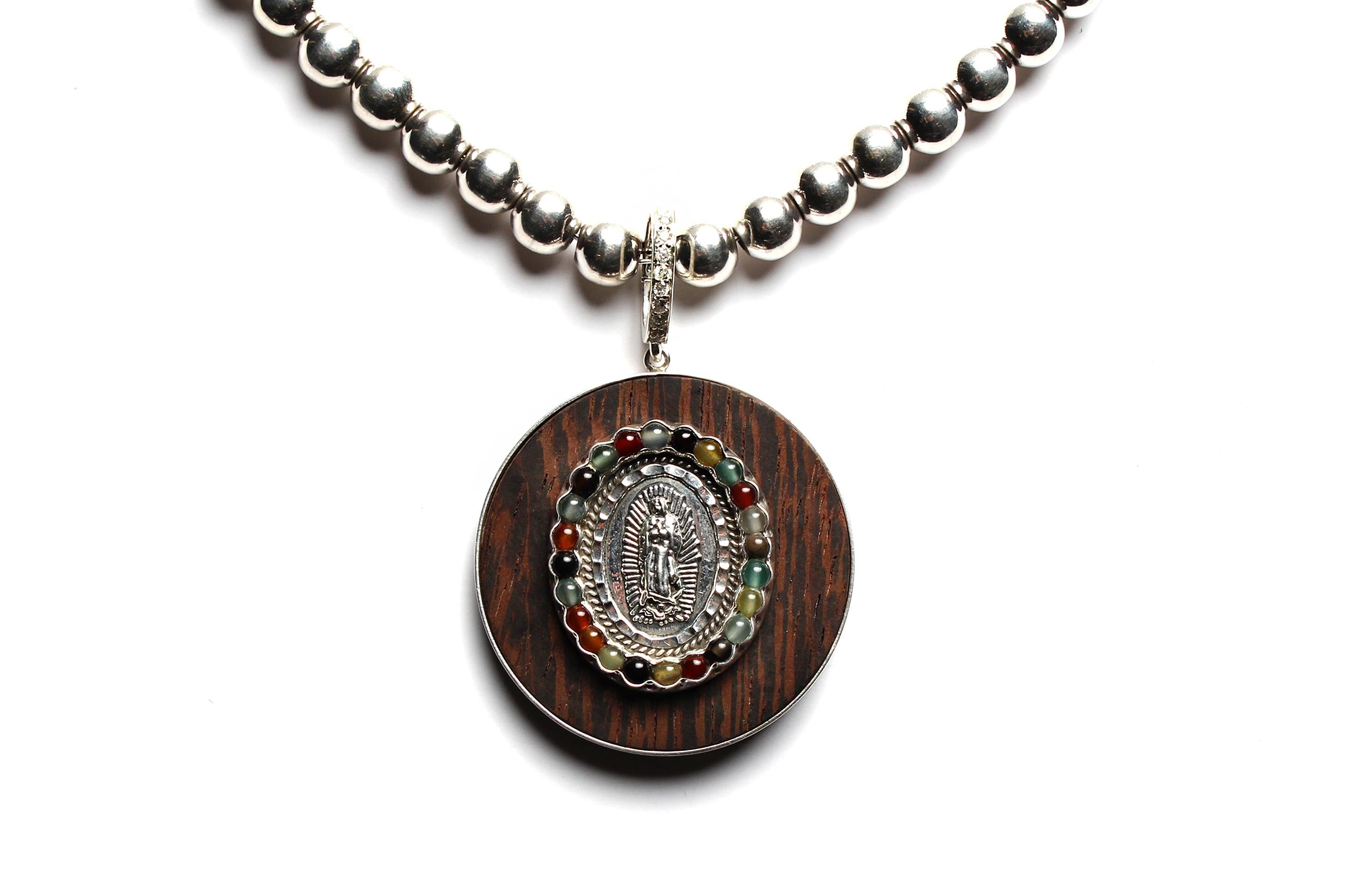 Contemporaneo Ciondolo con diamante in argento e ebano firmato Clarissa Bronfman in vendita