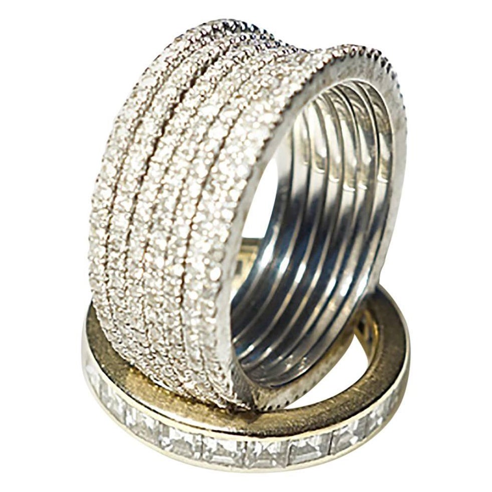 Anillos de diamantes apilables Clarissa Bronfman en venta