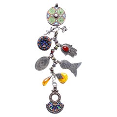 Clarissa Bronfman "Spretzzatura" Multi Stone Antique Silver Symbol Tree Necklace