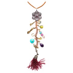Clarissa Bronfman "Strawberry Fields Forever" Diamond Ruby Symbol Tree Necklace