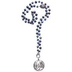 Clarissa Bronfman Tourmaline, Sapphire, Diamond Multi Symbol Pendant Rosary