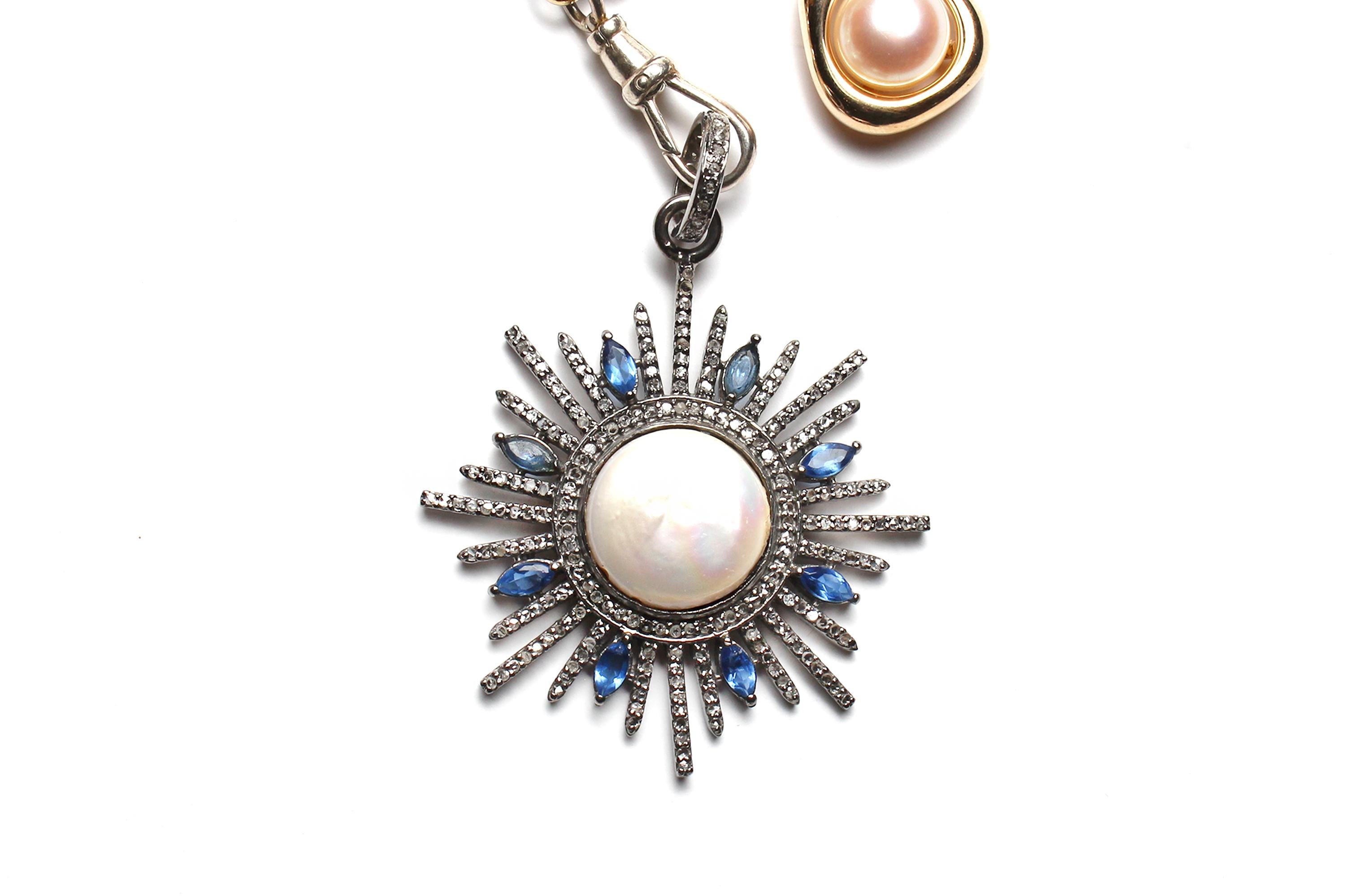 CLARISSA BRONFMAN Halskette mit Baumsymbol unter der Mitternachtssonne, Saphir, Diamant, Symbol im Zustand „Neu“ im Angebot in New York, NY