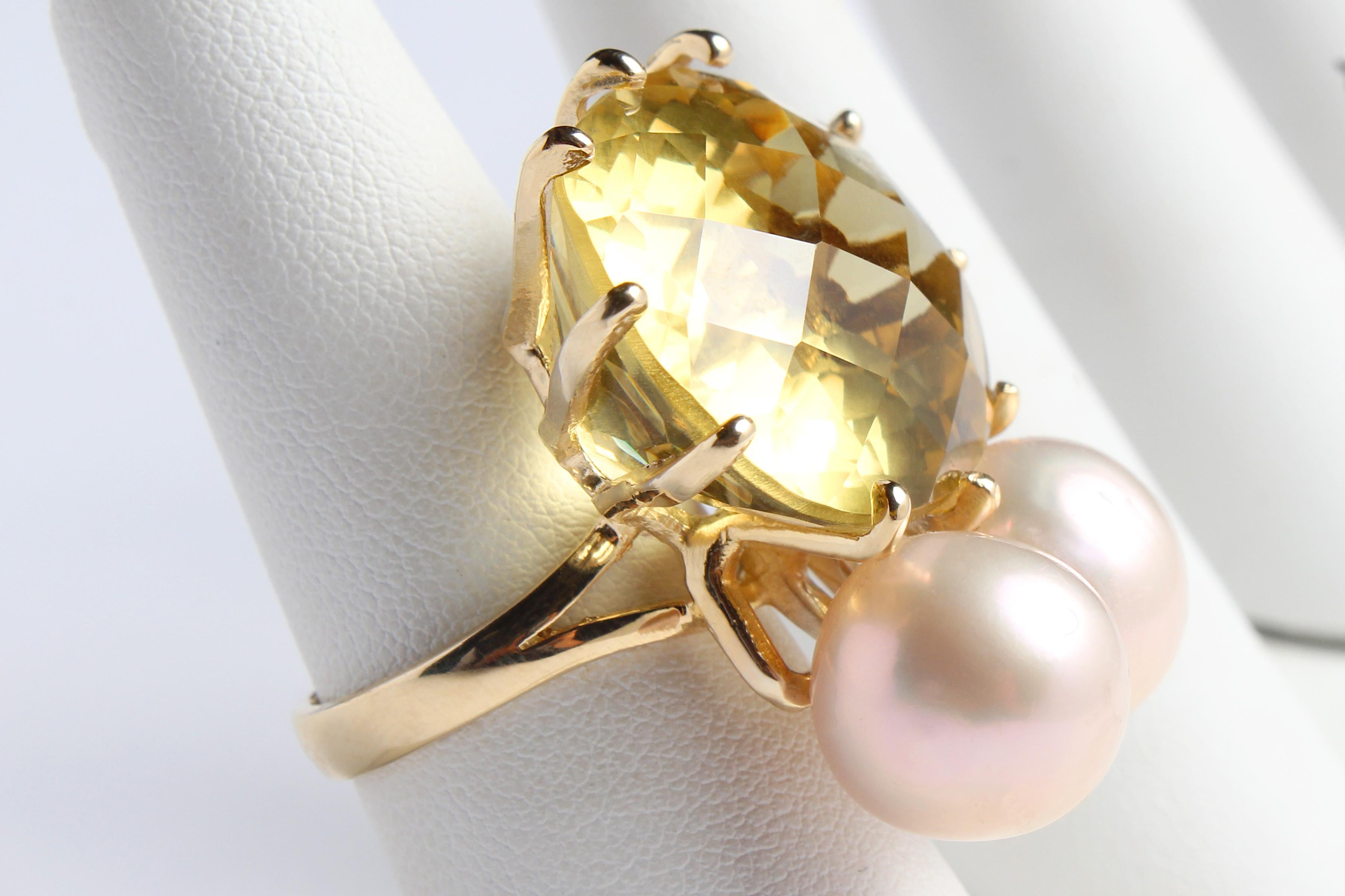 Im Angebot: ClariSSA BRONFMAN Gelber Topas Twin Perle Gold 