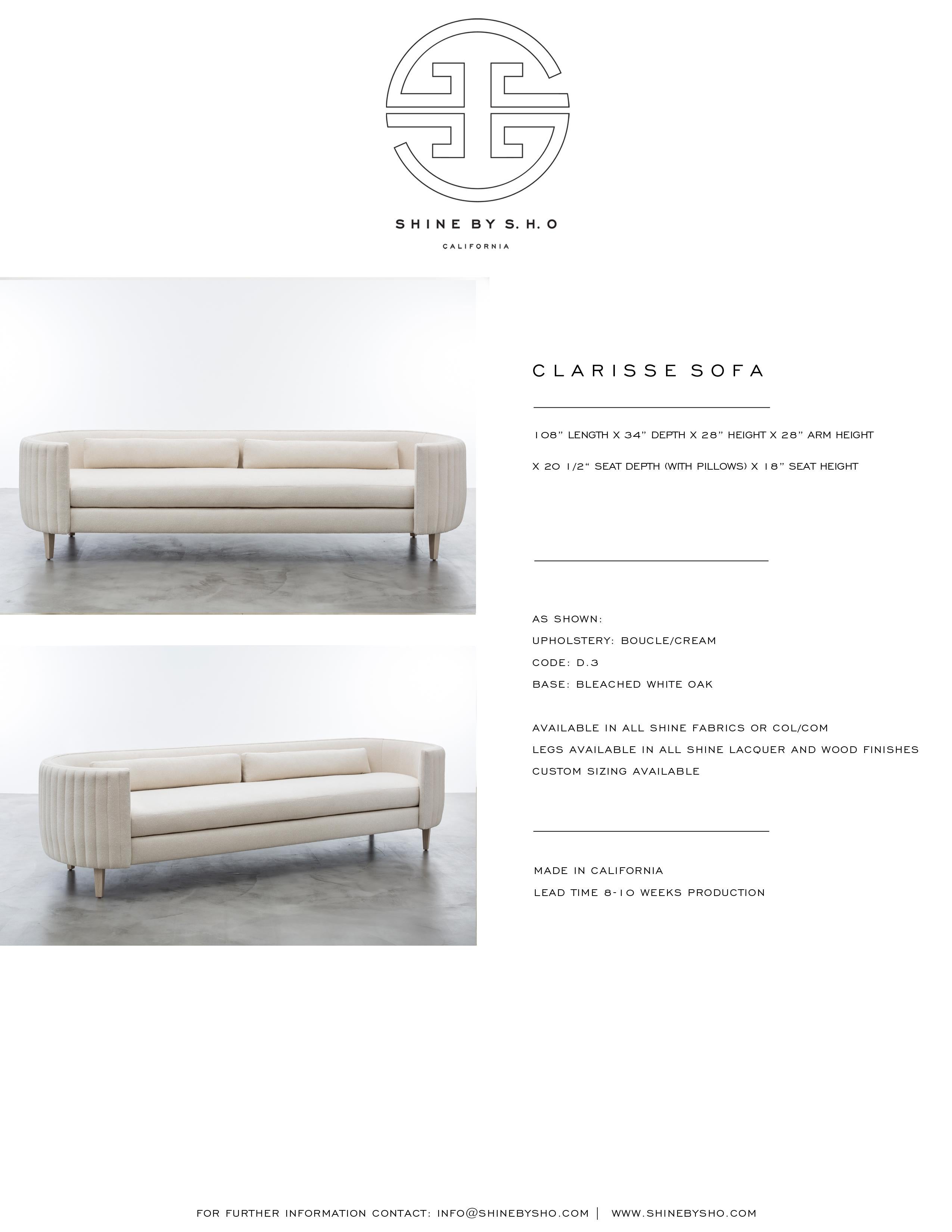 Contemporary CLARISSE SOFA - Modern Sofa in Cream Boucle For Sale