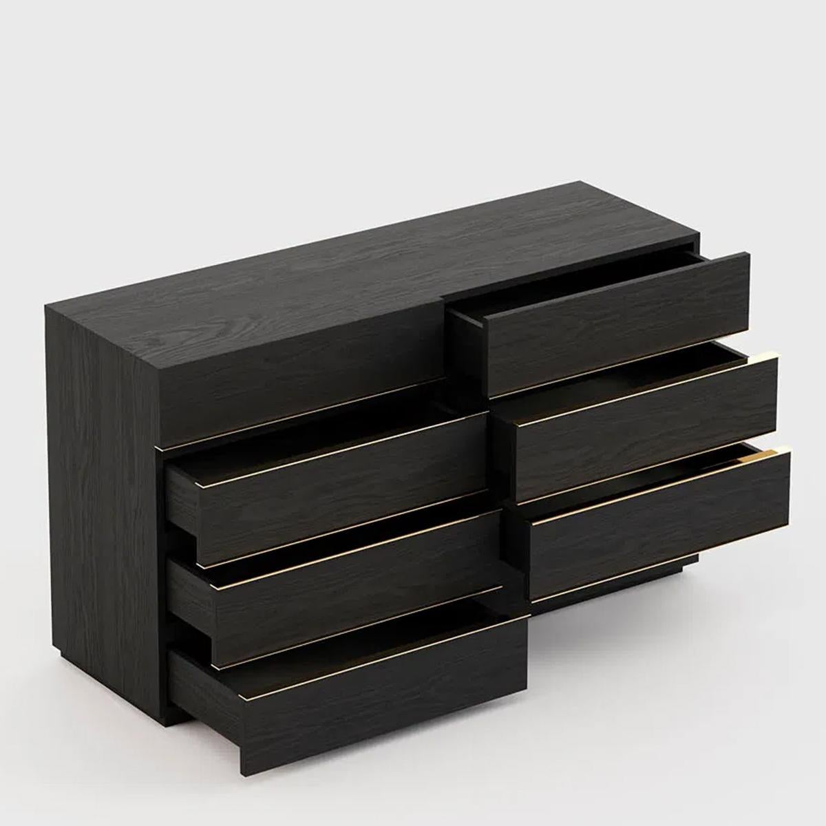 Blackened Clark Black Ash Chest of Drawers For Sale