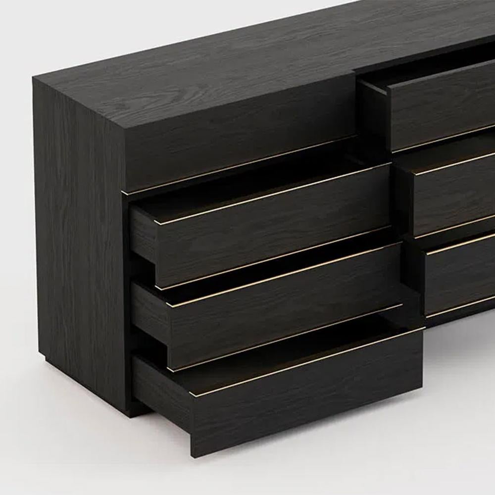 Clark Black Ash Chest of Drawers In New Condition For Sale In Paris, FR