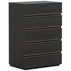 Clark Black Ash High Chest of Drawers