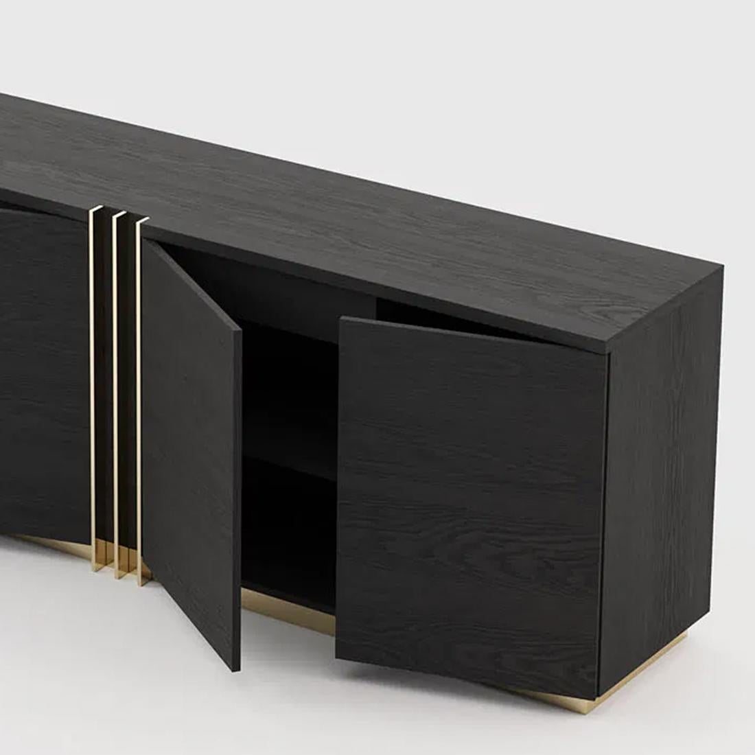Contemporary Clark Black Ash Sideboard For Sale