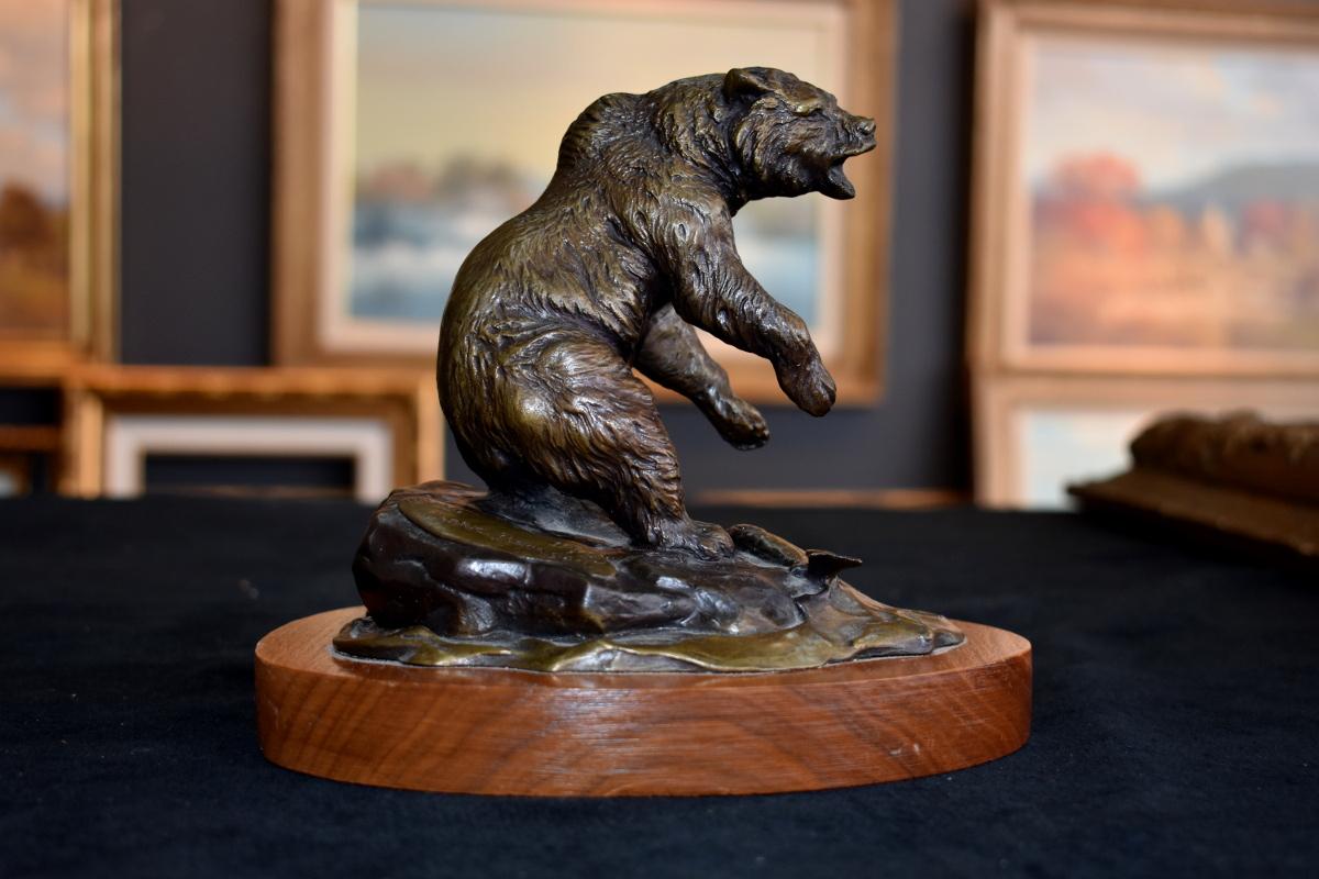 Clark Bronson Figurative Sculpture - "Grizzly"  Grizzly Bear Utah Aritist 